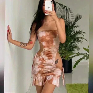 I.Am.Gia Freyr Dress Tan Tie Dye Dress New With Tag